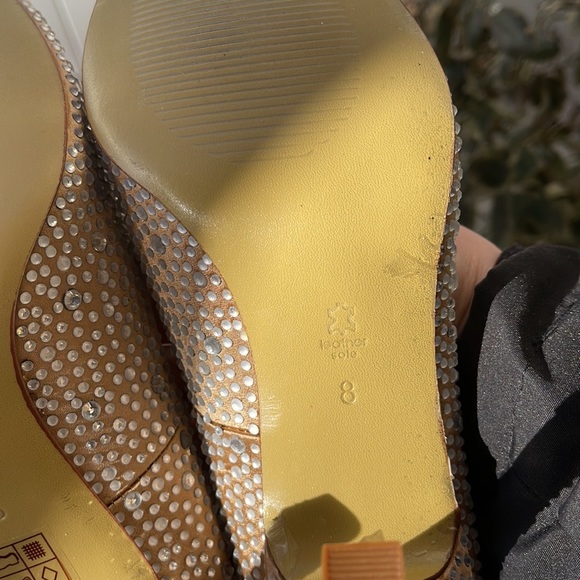 Pink Paradox London - Celebrate - Champagne Satin & Rhinestone Peep Toe Heels 8 - Picture 15 of 17